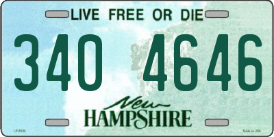 NH license plate 3404646