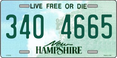 NH license plate 3404665