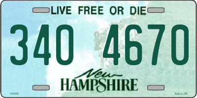 NH license plate 3404670