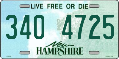 NH license plate 3404725