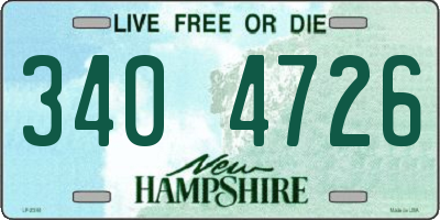 NH license plate 3404726