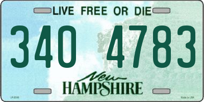 NH license plate 3404783