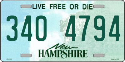 NH license plate 3404794