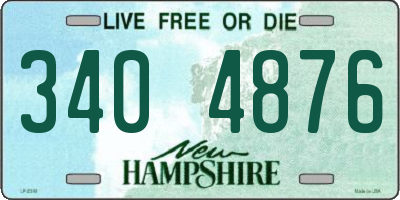 NH license plate 3404876