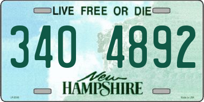 NH license plate 3404892