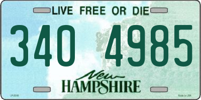 NH license plate 3404985