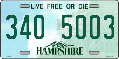 NH license plate 3405003