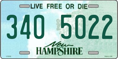 NH license plate 3405022