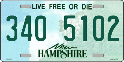 NH license plate 3405102