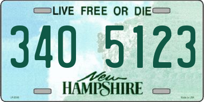 NH license plate 3405123
