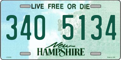 NH license plate 3405134