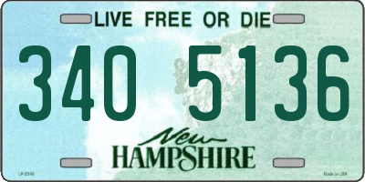 NH license plate 3405136