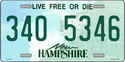 NH license plate 3405346