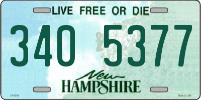 NH license plate 3405377