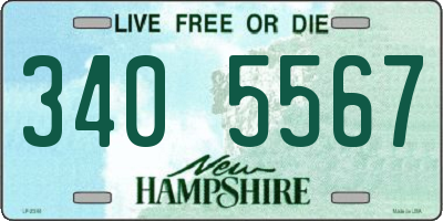 NH license plate 3405567