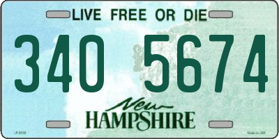 NH license plate 3405674