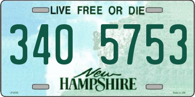 NH license plate 3405753