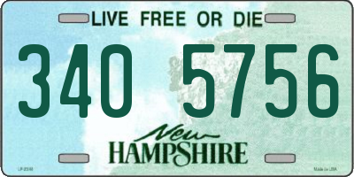 NH license plate 3405756