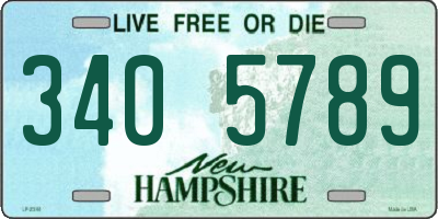 NH license plate 3405789