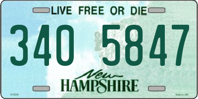 NH license plate 3405847