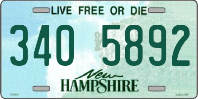 NH license plate 3405892