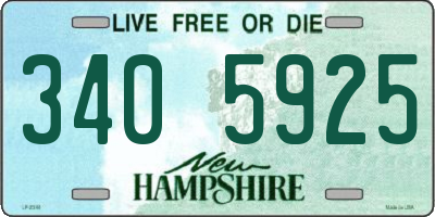 NH license plate 3405925