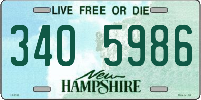 NH license plate 3405986