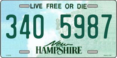 NH license plate 3405987