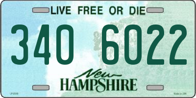 NH license plate 3406022