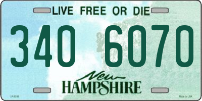 NH license plate 3406070