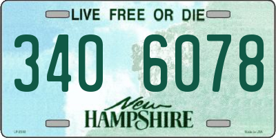 NH license plate 3406078