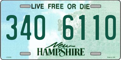 NH license plate 3406110