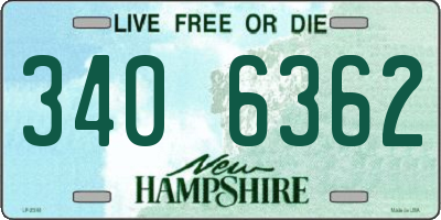 NH license plate 3406362