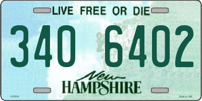 NH license plate 3406402