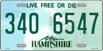 NH license plate 3406547