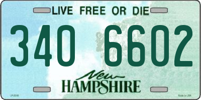 NH license plate 3406602