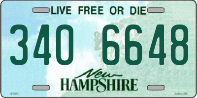 NH license plate 3406648