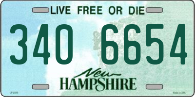 NH license plate 3406654