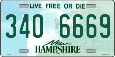NH license plate 3406669