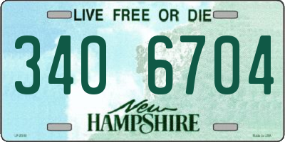 NH license plate 3406704