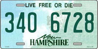 NH license plate 3406728