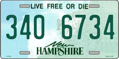 NH license plate 3406734