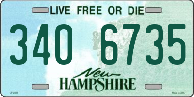 NH license plate 3406735