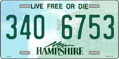 NH license plate 3406753