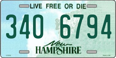NH license plate 3406794
