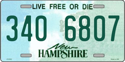 NH license plate 3406807