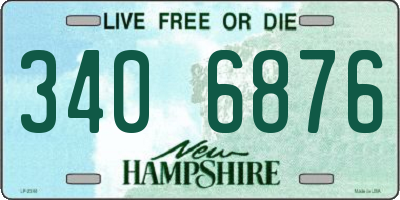 NH license plate 3406876