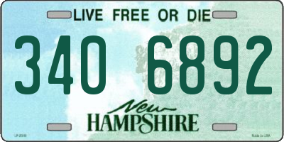 NH license plate 3406892