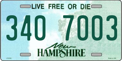 NH license plate 3407003