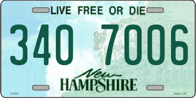 NH license plate 3407006